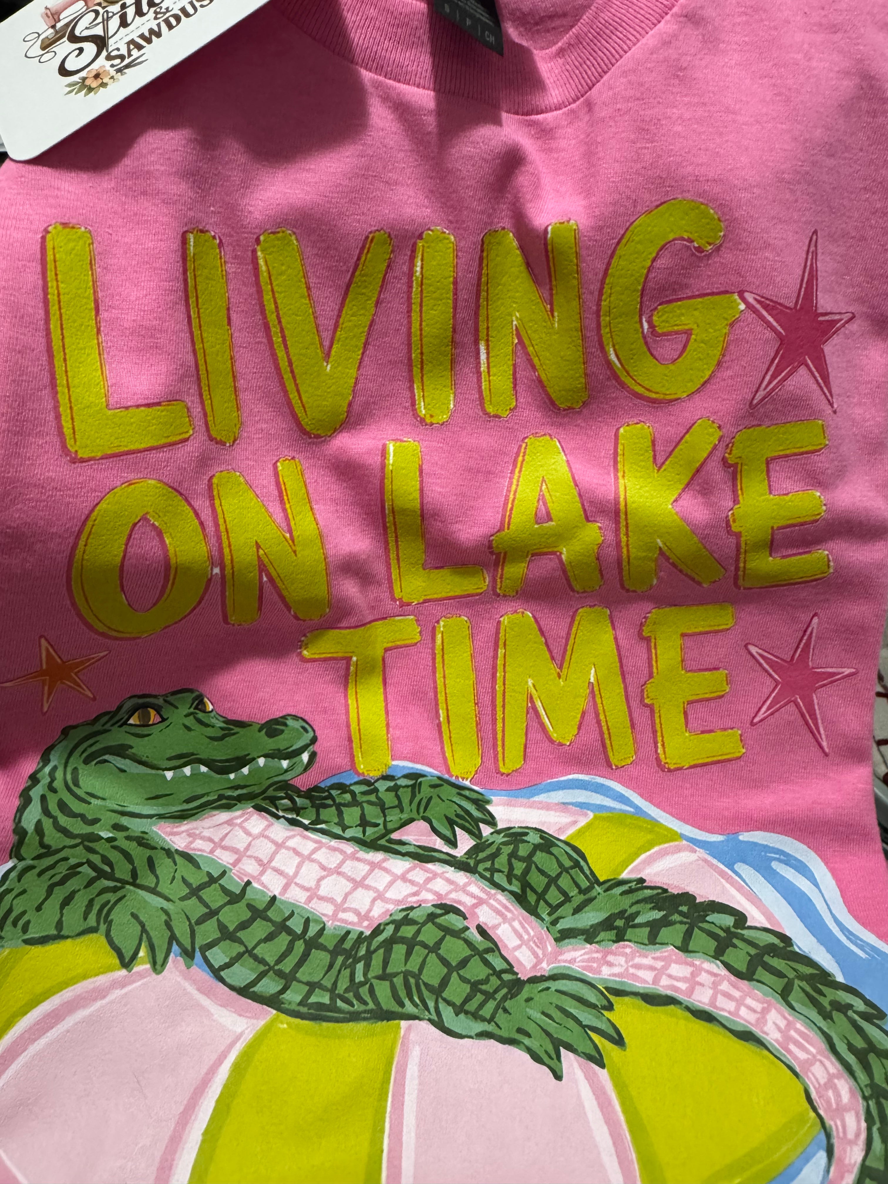 Living on Lake Time- Alligator-tshirt-KEK