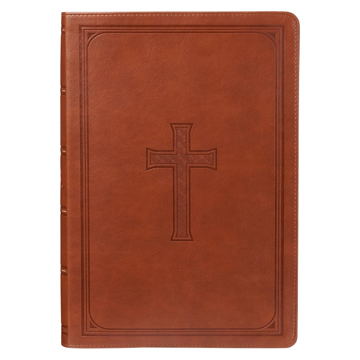 KJV Bible Super Giant Print Faux Leather, Saddle Tan