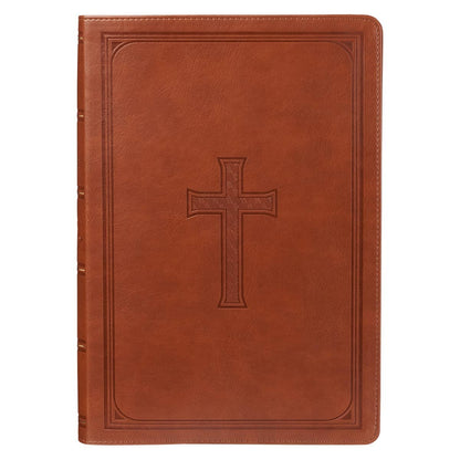 KJV Bible Super Giant Print Faux Leather, Saddle Tan