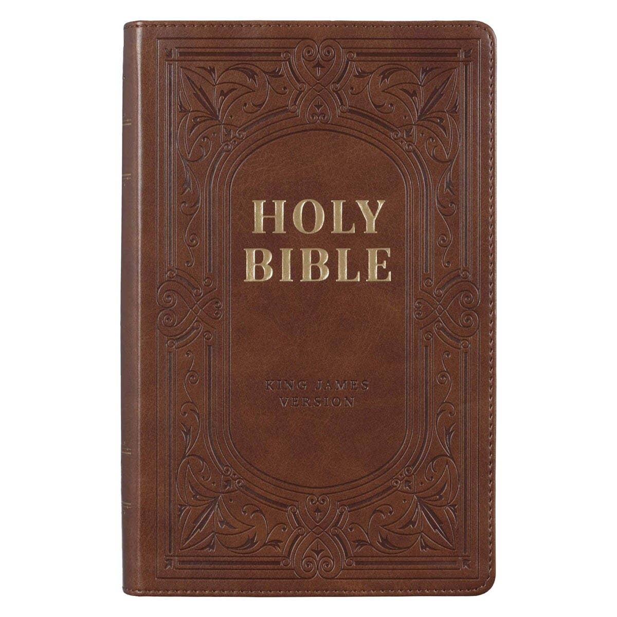 Medium Brown Faux Leather Giant Print Bible with Thumb Index