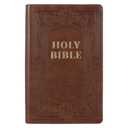 Medium Brown Faux Leather Giant Print Bible with Thumb Index