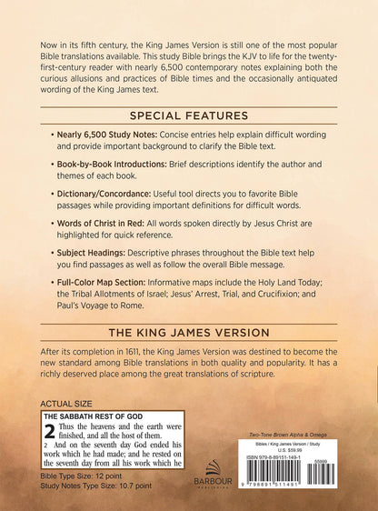 The KJV Study Bible, Large Print (Indexed) [Two-Tone Brown]