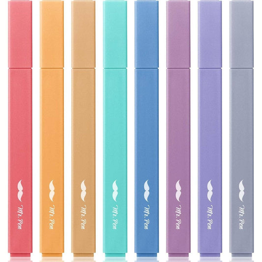 Muted Pastel Highlighters 8 Pack No Bleed