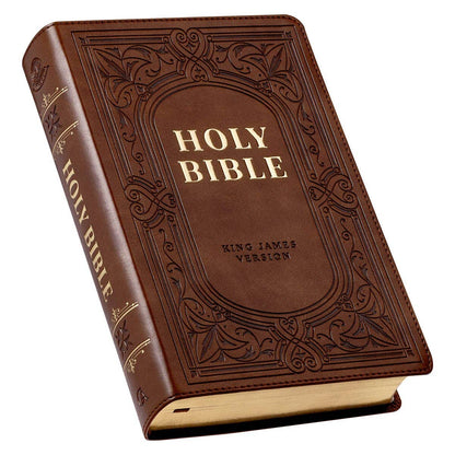 Medium Brown Faux Leather Giant Print Bible with Thumb Index