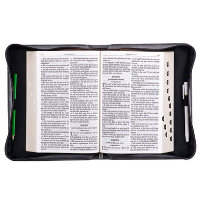 Bible Cover Classic Gray/Black Trust in the Lord Prov. 3:5