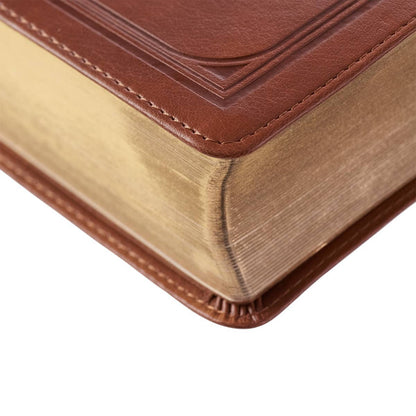 KJV Bible Super Giant Print Faux Leather, Saddle Tan