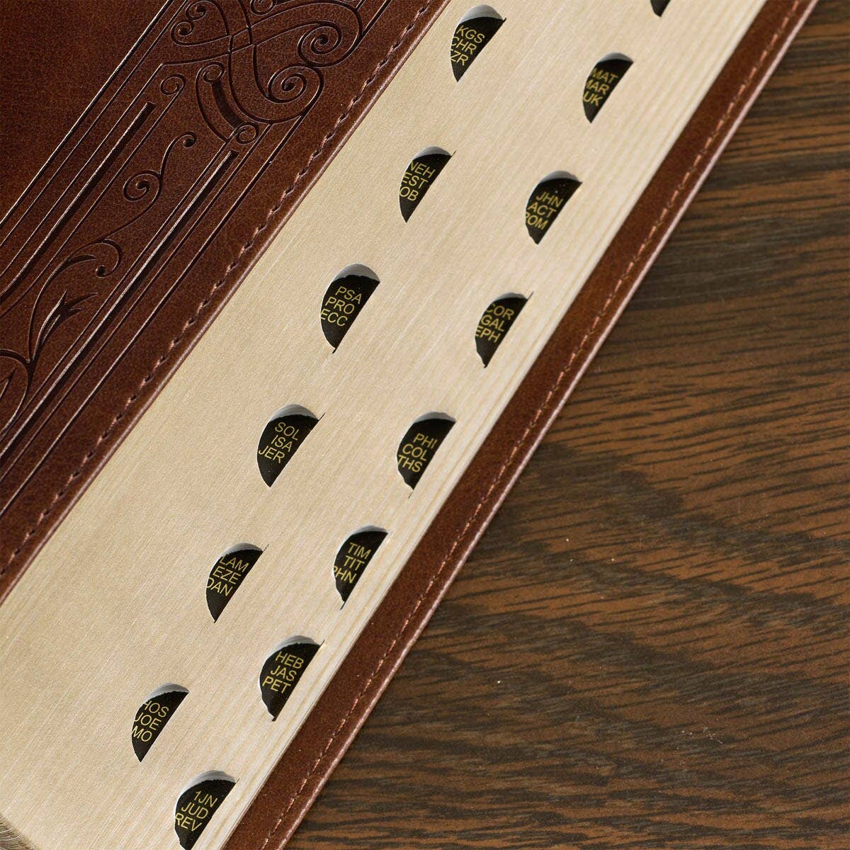Medium Brown Faux Leather Giant Print Bible with Thumb Index
