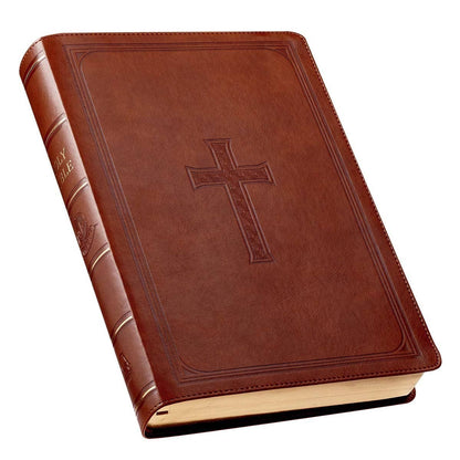 KJV Bible Super Giant Print Faux Leather, Saddle Tan
