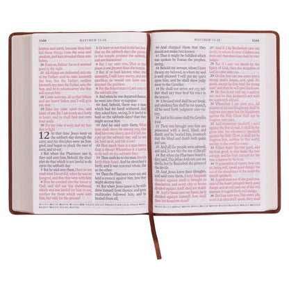 KJV Bible Super Giant Print Faux Leather, Saddle Tan
