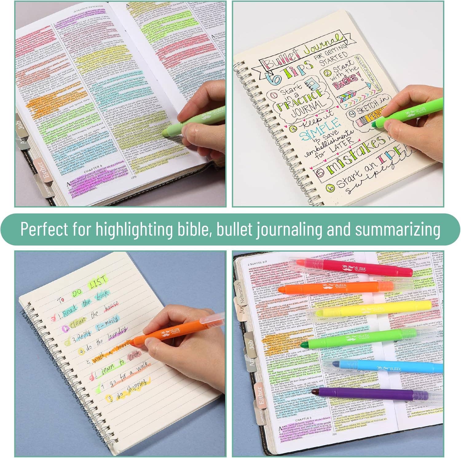 Gel Highlighters 16 Pack Vibrant Colors
