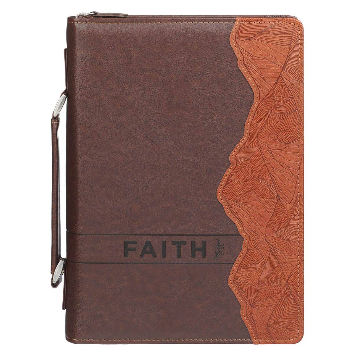 Bible Cover Classic Brown Faith Mountains Matt. 17:20