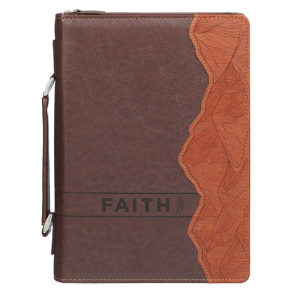 Bible Cover Classic Brown Faith Mountains Matt. 17:20