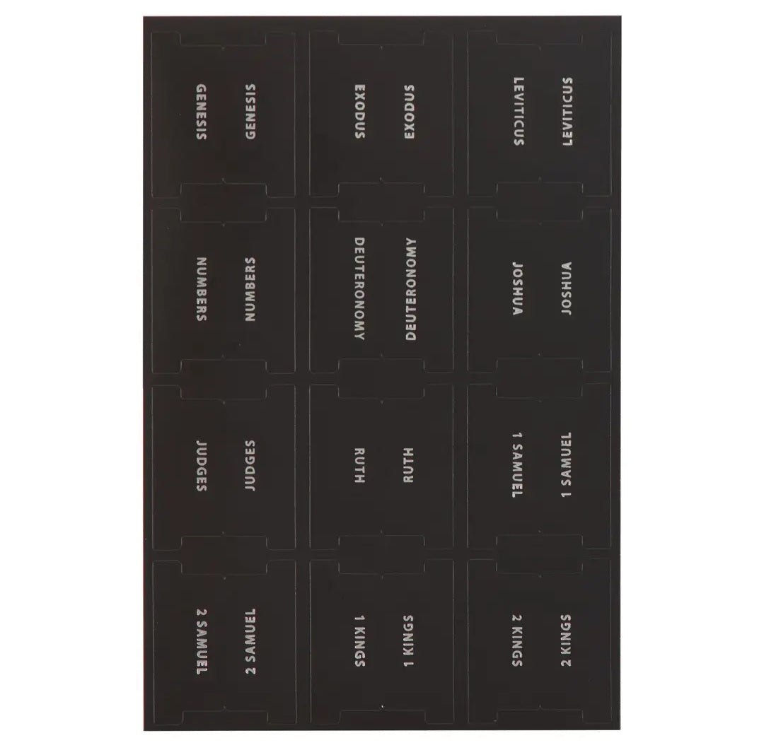 Bible Tabs Black with Silver Foil