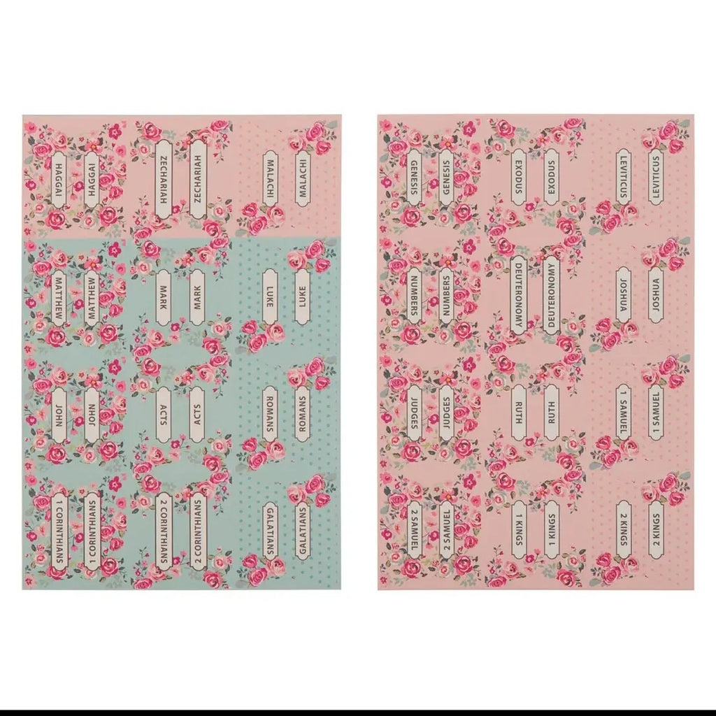 Bible Tabs Floral Pink & Teal
