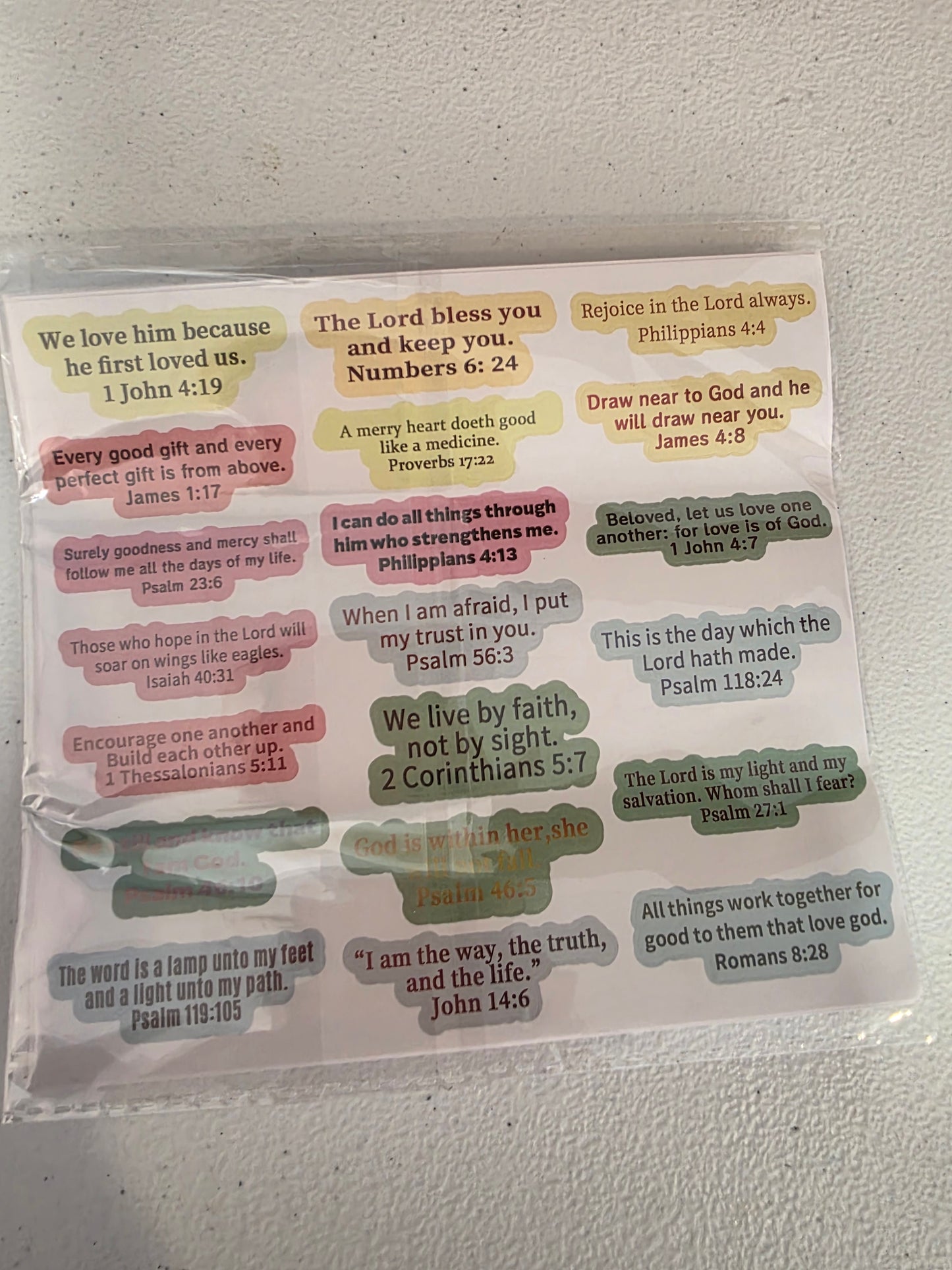 Bible verse Sticker sheets 5pk