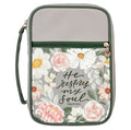 Bible Cover Green Floral He Restores My Soul Ps. 23:3