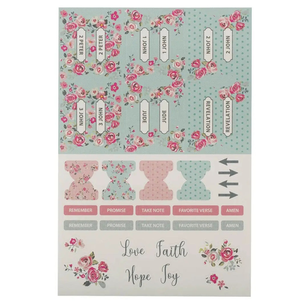 Bible Tabs Floral Pink & Teal