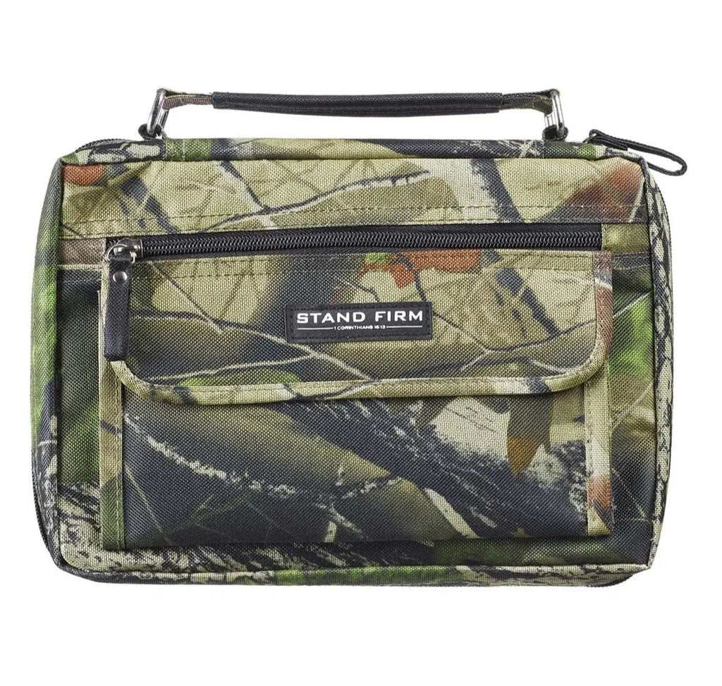 Bible Cover Organizer Camo Stand Firm 1 Cor. 16:13