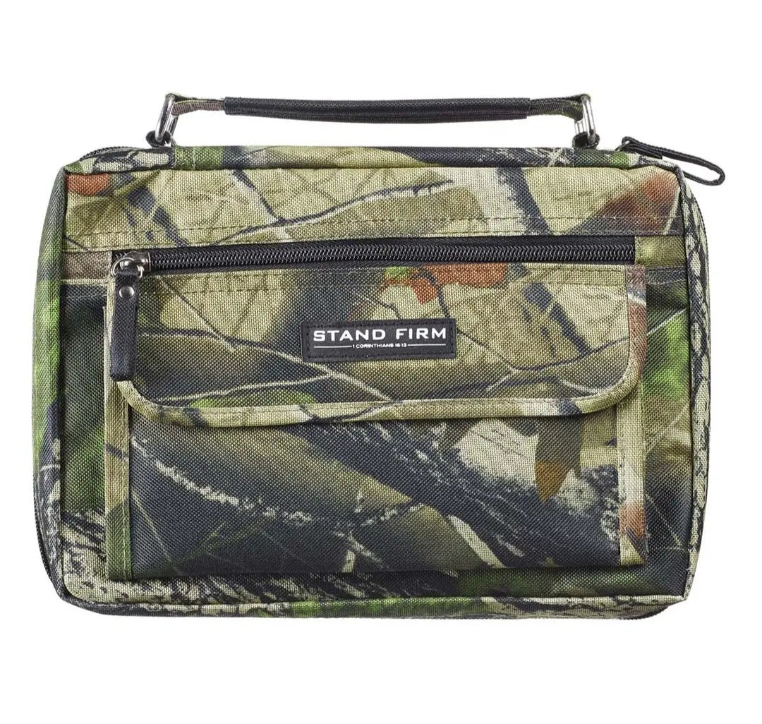 Bible Cover Organizer Camo Stand Firm 1 Cor. 16:13