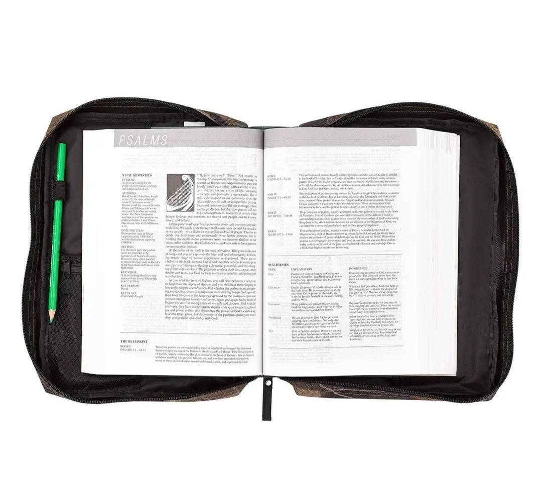Bible Cover Organizer Camo Stand Firm 1 Cor. 16:13